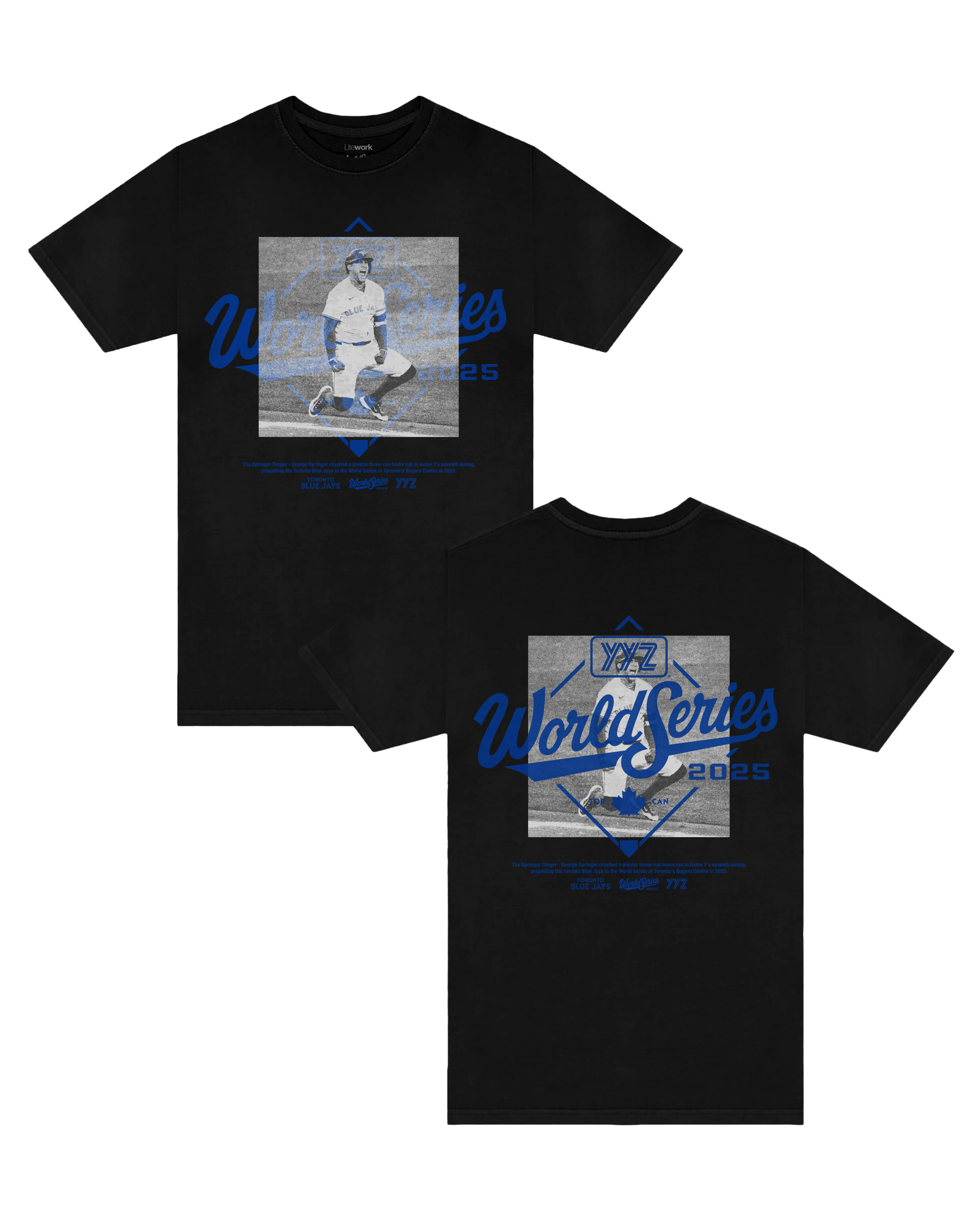 "SPRINGER DINGER' TORONTO BLUE JAYS WORLD SERIES T-SHIRT